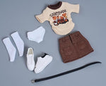 1/6 Scale Figure Doll Clothes: Short-Sleeved Wrap-Around Skirt Set for 12-inch Collectible Action Figure