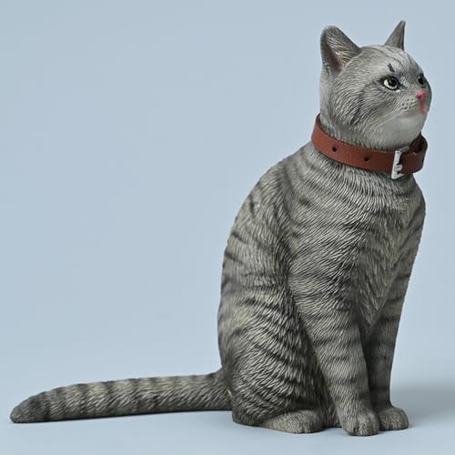 HiPlay JXK Collectible Cat Figure: Felis Catus, Expertly Hand-Painted, Lifelike, Safe Resin, 1:6 Scale Miniature Animal Figurine