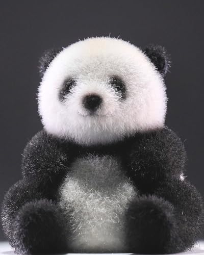 HiPlay JXK Collectible Panda Figure: Flocking Panda, Expertly Hand-Painted, Lifelike, Safe Resin, 1:6 Scale Miniature Animal Figurine JXK177