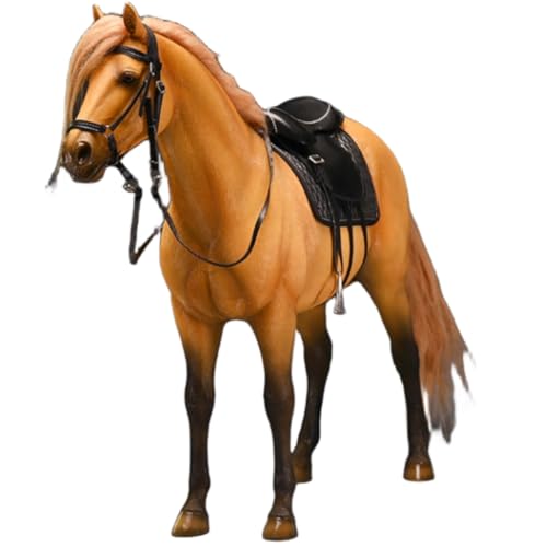 HiPlay JXK Collectible Horse Figure: Dutch Warmblood, Expertly Hand-Painted, Lifelike, Safe Resin, 1:6 Scale Miniature Animal Figurine