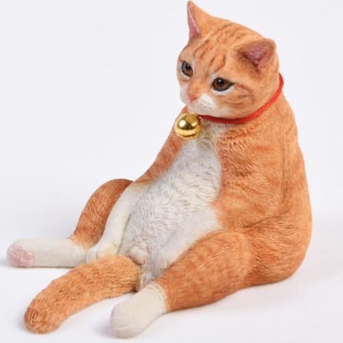 HiPlay JXK Collectible Cat Figure: American Shorthair, Expertly Hand-Painted, Lifelike, Safe Resin, 1:6 Scale Miniature Animal Figurine