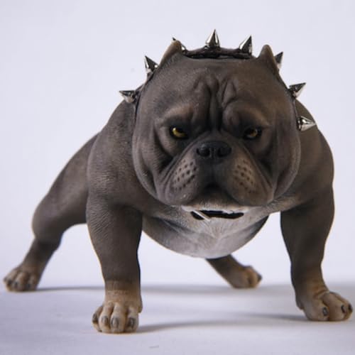 HiPlay JXK Collectible Dog Figure: Bully Dog, Expertly Hand-Painted, Lifelike, Safe Resin, 1:6 Scale Miniature Animal Figurine