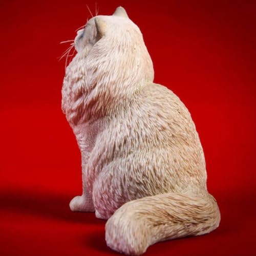 HiPlay JXK Collectible Cat Figure: Ragdoll, Expertly Hand-Painted, Lifelike, Safe Resin, 1:6 Scale Miniature Animal Figurine