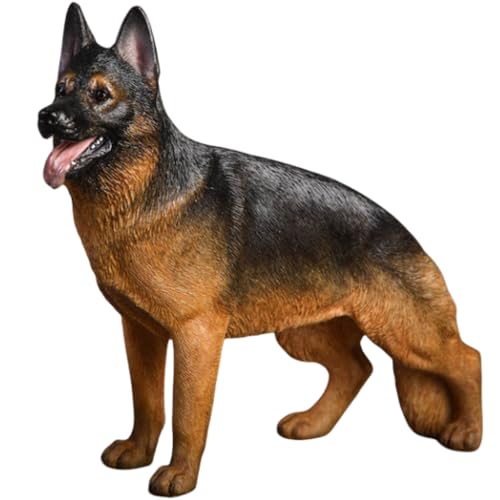 HiPlay JXK Collectible Dog Figure: Shepherd, Expertly Hand-Painted, Lifelike, Safe Resin, 1:12 Scale Miniature Animal Figurine