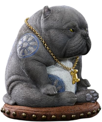 HiPlay JXK Collectible Dog Figure: Street Fighter Dog, 1:12 Scale Miniature Animal Figurine