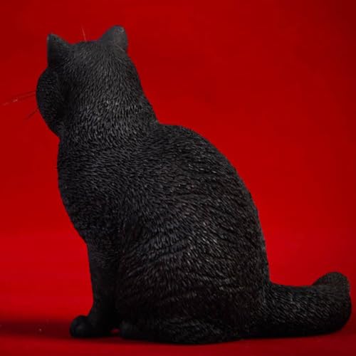 HiPlay JXK Collectible Cat Figure: Shorthair Cat, Expertly Hand-Painted, Lifelike, Safe Resin, 1:6 Scale Miniature Animal Figurine