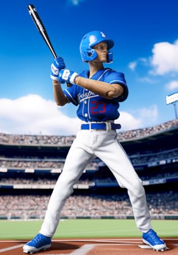 HiPlay DID Collectible Figure Full Set: Palm Hero Simply Fun Series The Blue Team Baseballer, 1:12 Scale Miniature Action Figurine