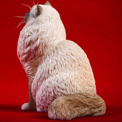 HiPlay JXK Collectible Cat Figure: Ragdoll, Expertly Hand-Painted, Lifelike, Safe Resin, 1:6 Scale Miniature Animal Figurine