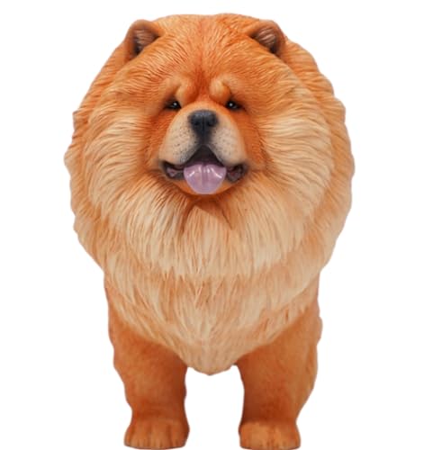 HiPlay JXK Collectible Dog Figure: Chow Chow, Expertly Hand-Painted, Lifelike, Safe Resin, 1:6 Scale Miniature Animal Figurine