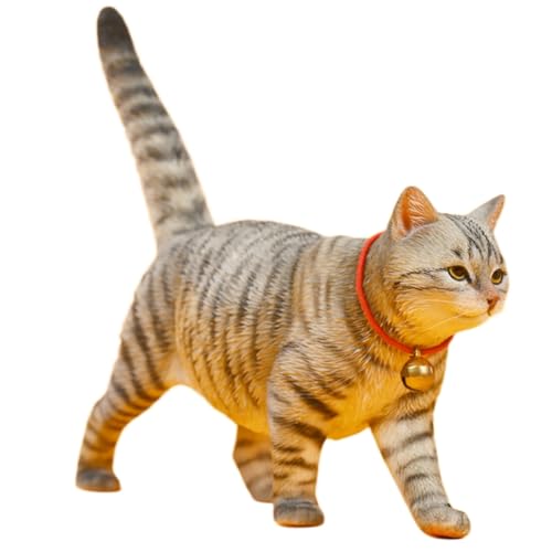 HiPlay JXK Collectible Cat Figure: Felis Catus, Expertly Hand-Painted, Lifelike, Safe Resin, 1:6 Scale Miniature Animal Figurine