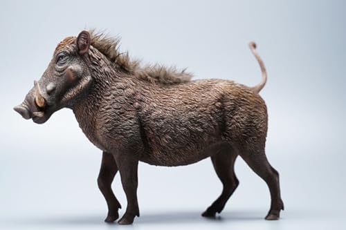 HiPlay JXK Collectible Pig Figure: Warthog, Expertly Hand-Painted, Lifelike, Safe Resin, 1:6 Scale Miniature Animal Figurine