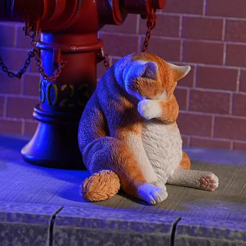 HiPlay JXK Collectible Cat Figure: Lazy Cat 6.0, Expertly Hand-Painted, Lifelike, Safe Resin, 1:6 Scale Miniature Animal Figurine