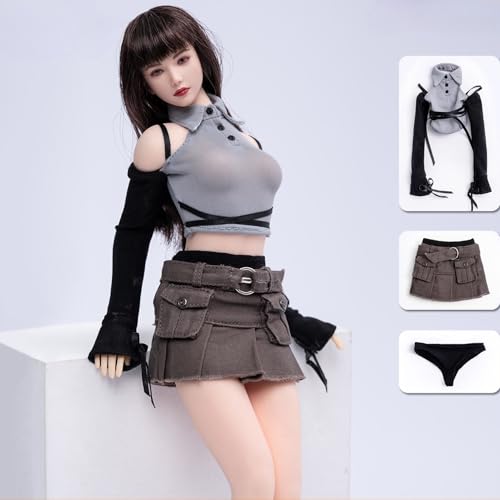 Ropa para muñeca a escala 1/6: Camiseta, traje y falda para figura de acción coleccionable de 12 pulgadas TCT-033A