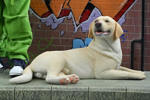 HiPlay JXK Collectible Dog Figure: Labrador, Expertly Hand-Painted, Lifelike, Safe Resin, 1:6 Scale Miniature Animal Figurine