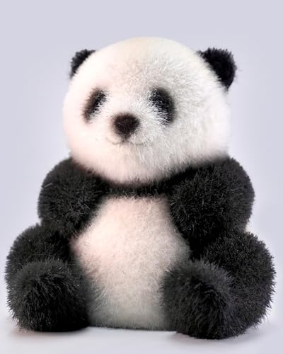 HiPlay JXK Collectible Panda Figure: Flocking Panda, Expertly Hand-Painted, Lifelike, Safe Resin, 1:6 Scale Miniature Animal Figurine JXK177