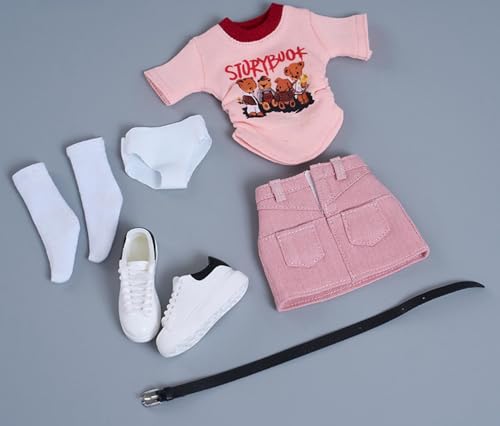 1/6 Scale Figure Doll Clothes: Short-Sleeved Wrap-Around Skirt Set for 12-inch Collectible Action Figure