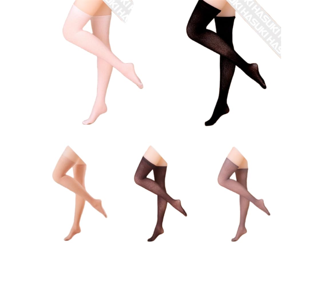 Hasuki Collectible Action Figure's Clothes: Ultrathin Seamless Straight Tube Stockings for 1:6 Scale Flexible Figure LB0501