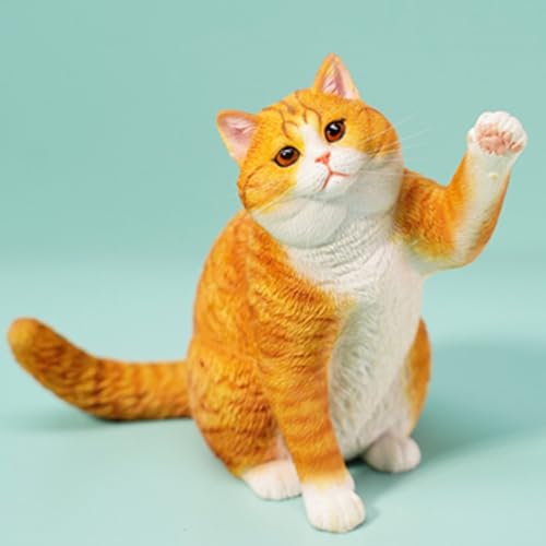 HiPlay JXK Collectible Cat Figure: British Shorthair Cat 2.0, Expertly Hand-Painted, Lifelike, Safe Resin, 1:6 Scale Miniature Animal Figurine