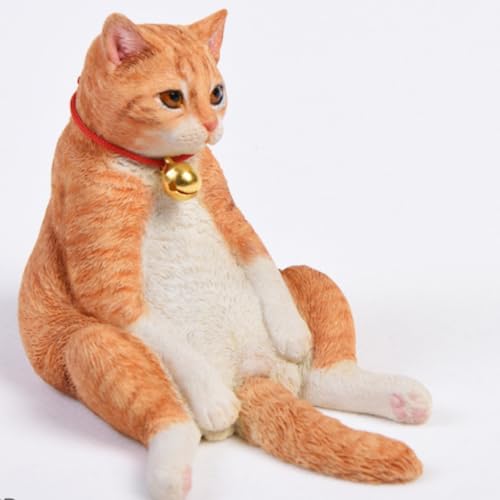 HiPlay JXK Collectible Cat Figure: American Shorthair, Expertly Hand-Painted, Lifelike, Safe Resin, 1:6 Scale Miniature Animal Figurine