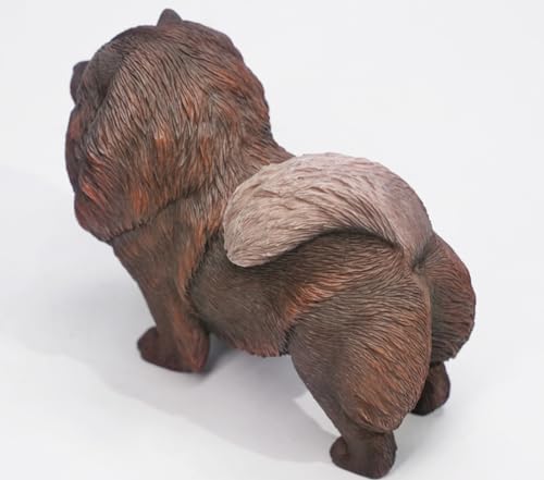 HiPlay JXK Collectible Dog Figure: Chow Chow, Expertly Hand-Painted, Lifelike, Safe Resin, 1:6 Scale Miniature Animal Figurine