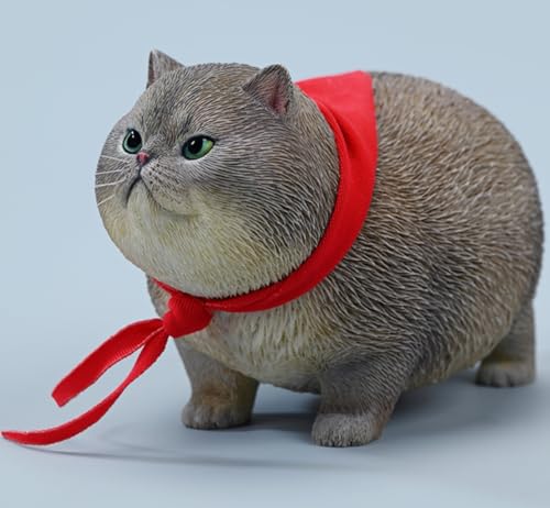 HiPlay JXK Collectible Cat Figure: Fat Cat 5.0, Expertly Hand-Painted, Lifelike, Safe Resin, 1:6 Scale Miniature Animal Figurine