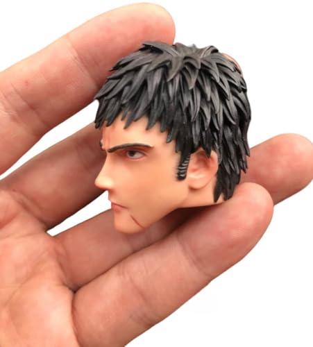 HiPlay 1:6 Scale Male Head Sculpt, Anime Style Design Head Sculpture for 12-inch Action Figures H001