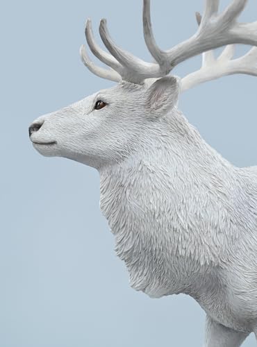 HiPlay JXK Collectible Deer Figure: Reindeer, Expertly Hand-Painted, Lifelike, Safe Resin, 1:6 Scale Miniature Animal Figurine