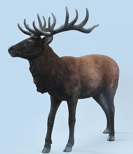 HiPlay JXK Collectible Deer Figure: Reindeer, Expertly Hand-Painted, Lifelike, Safe Resin, 1:6 Scale Miniature Animal Figurine