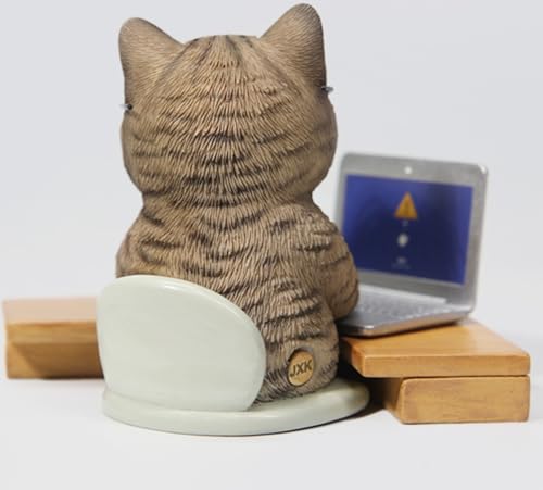 HiPlay JXK Collectible Cat Figure: Slack Off Cat, Expertly Hand-Painted, Lifelike, Safe Resin, 1:6 Scale Miniature Animal Figurine