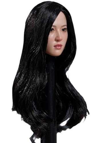 HiPlay 1:6 Scale Female Head Sculpt, Asia Girl Movable Eyes Head Sculpture for 12-inch Action Figures