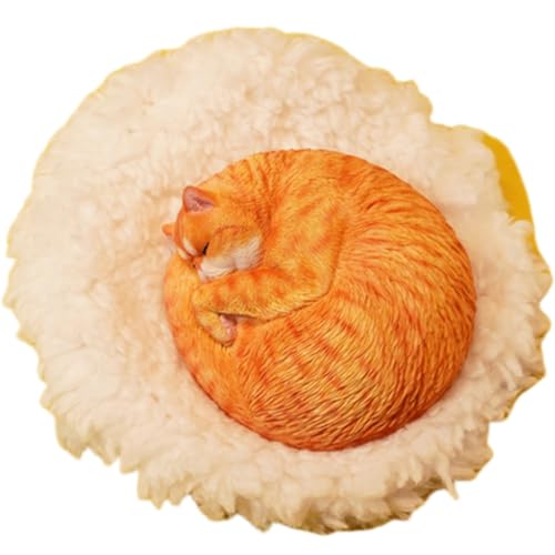 HiPlay JXK Collectible Cat Figure: Sleepy Cat 3.0, Expertly Hand-Painted, Lifelike, Safe Resin, 1:6 Scale Miniature Animal Figurine