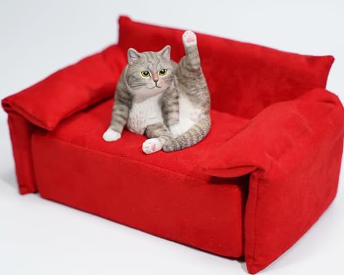 JXK Collectible Cat Figure: Lazy Cat 7.0, Expertly Hand-Painted, Lifel