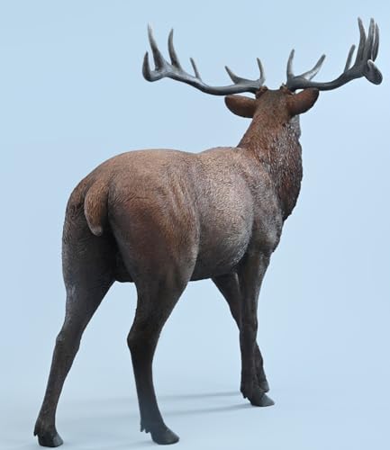 HiPlay JXK Collectible Deer Figure: Reindeer, Expertly Hand-Painted, Lifelike, Safe Resin, 1:6 Scale Miniature Animal Figurine