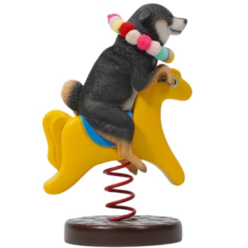 HiPlay JXK Collectible Dog Figure: Rocking Horse Shiba Inu 2.0, 1:6 Scale Miniature Animal Figurine