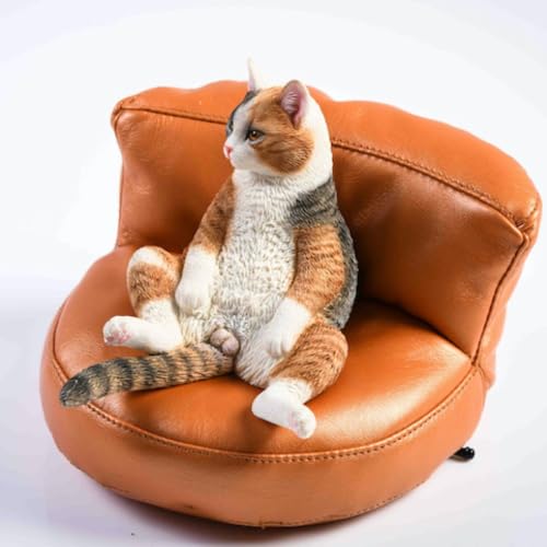 HiPlay JXK Collectible Cat Figure: Felis Catus, Expertly Hand-Painted, Lifelike, Safe Resin, 1:6 Scale Miniature Animal Figurine