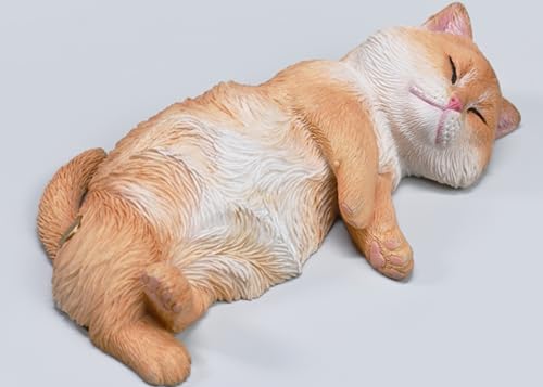 HiPlay JXK Collectible Cat Figure: Lethargic Cat, Expertly Hand-Painted, Lifelike, Safe Resin, 1:6 Scale Miniature Animal Figurine