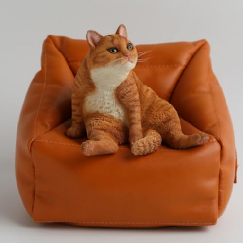 HiPlay JXK Collectible Cat Figure: Lazy Cat 3.0, Expertly Hand-Painted, Lifelike, Safe Resin, 1:6 Scale Miniature Animal Figurine