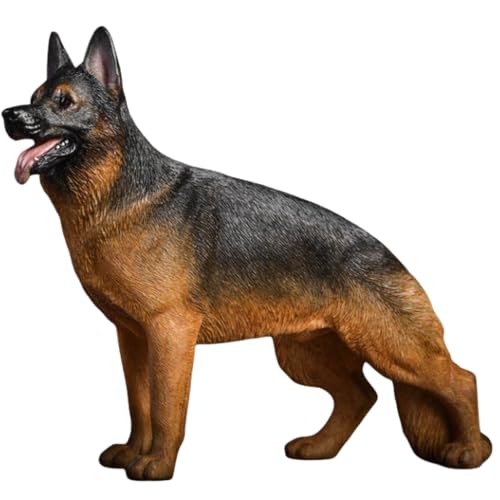 HiPlay JXK Collectible Dog Figure: Shepherd, Expertly Hand-Painted, Lifelike, Safe Resin, 1:12 Scale Miniature Animal Figurine