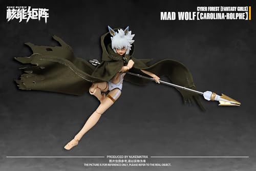 HiPlay Nuke Matrix Plastic Model Kits: Cyber Forest Fantasy Girls, MAD Wolf Carolina·Rolphe, Mecha Musume, Anime Style 1:12 Scale Collectible Action Figures