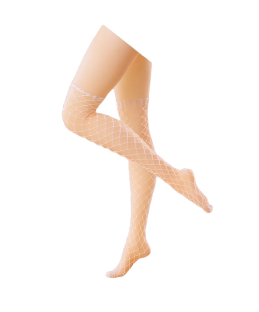 Hasuki Collectible Action Figure's Clothes: Small Net White Fishnet Stockings for 1:6 Scale Flexible Figure