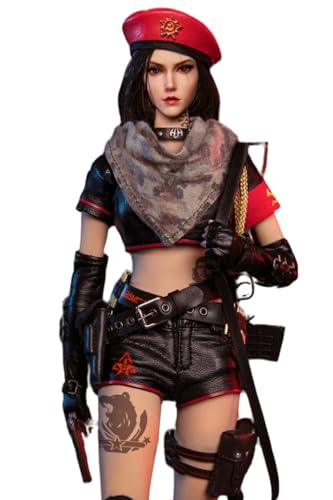 HiPlay FLAGSET Collectible Figure Full Set: Red Alert Mobilize Troops, Nastya, Anime Style, Seamless Design, 1:6 Scale Miniature Female Action Figurine 73048A