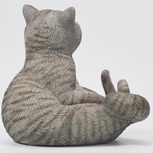 HiPlay JXK Collectible Cat Figure: Lazy Cat 8.0, Expertly Hand-Painted, Lifelike, Safe Resin, 1:6 Scale Miniature Animal Figurine