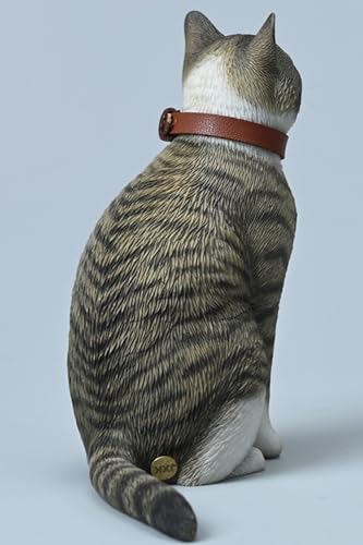 HiPlay JXK Collectible Cat Figure: Felis Catus, Expertly Hand-Painted, Lifelike, Safe Resin, 1:6 Scale Miniature Animal Figurine