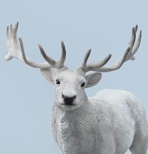 HiPlay JXK Collectible Deer Figure: Reindeer, Expertly Hand-Painted, Lifelike, Safe Resin, 1:6 Scale Miniature Animal Figurine