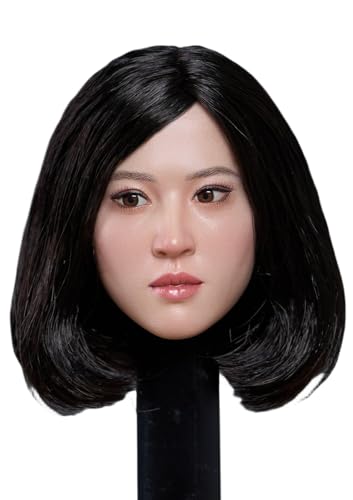 HiPlay 1:6 Scale Female Head Sculpt, Asia Girl Movable Eyes Head Sculpture for 12-inch Action Figures