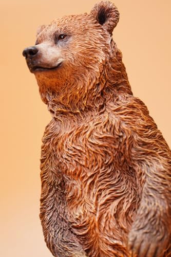 HiPlay JXK Collectible Bear Figure: Little Brown Bear, Expertly Hand-Painted, Lifelike, Safe Resin, 1:6 Scale Miniature Animal Figurine