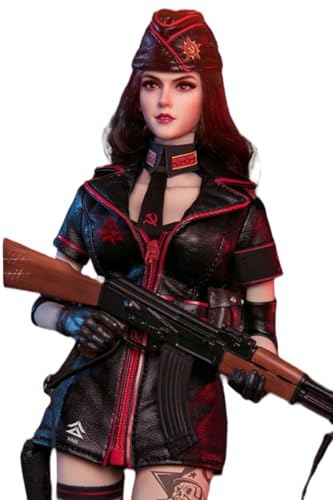 HiPlay FLAGSET Collectible Figure Full Set: Red Alert Mobilize Troops, Nastya, Anime Style, Seamless Design, 1:6 Scale Miniature Female Action Figurine 73048A