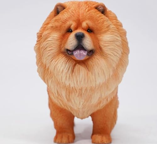 HiPlay JXK Collectible Dog Figure: Chow Chow, Expertly Hand-Painted, Lifelike, Safe Resin, 1:6 Scale Miniature Animal Figurine