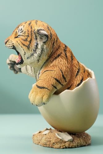 HiPlay JXK Collectible Tiger Figure: Tiger Treasure, Expertly Hand-Painted, Lifelike, Safe Resin, 1:6 Scale Miniature Animal Figurine