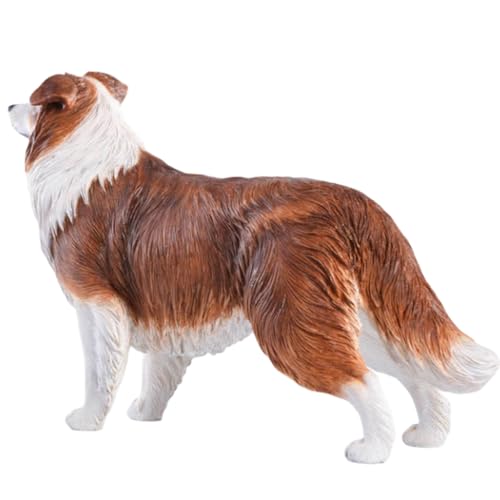 HiPlay JXK Collectible Dog Figure: Border Collie, Expertly Hand-Painted, Lifelike, Safe Resin, 1:6 Scale Miniature Animal Figurine